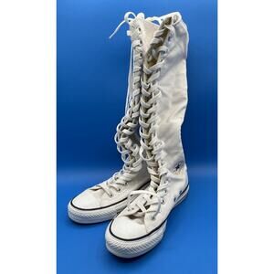 Converse Chuck Taylor All Star Knee High White Black Shoes Women's Size 6 Men 4